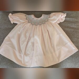 Vintage Sweet Angela smocked pink dress, 12mos